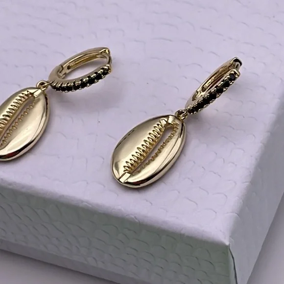 Earrings Gold Plated 18K Huggies Modern Fashion Woman’s Girl’s - Picture 11 of 12